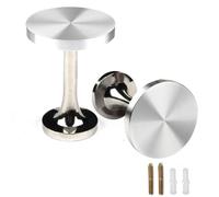 BEL AVENIR - Paquete de 2 alzapaños redondos de metal para cortinas de medallón, ganchos de pared, estilo moderno y simple, decoración del hogar con 2 tornillos (plateado)