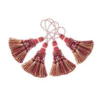 BEL Avenir Paquete De 4 Borlas De Poliéster Elegantes Hechas A Mano Borlas Coloridas para Correas De Llavero Accesorios Decorativos DIY(Rojo)