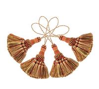 BEL Avenir Paquete De 4 Borlas De Poliéster Elegantes Hechas A Mano Borlas Coloridas para Correas De Llavero Accesorios Decorativos DIY(Naranja)