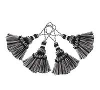 BEL Avenir Paquete De 4 Borlas De Poliéster Elegantes Hechas A Mano Borlas Coloridas para Correas De Llavero Accesorios Decorativos DIY(Negro)