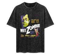 Bela Lugosi White Zombie Rob Cult Horror B-Movie T-Shirt Printed tee Graphic Top for Men Black Shirt XXL