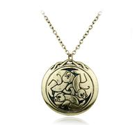Belachick Retro Collar Colgante Cadena Hombre Mujer Joyas Necklace 1 Uds. Collar Redondo De Tres Osos Collar Con Colgante Vintage Para Mujer