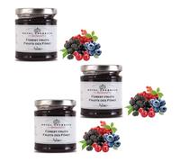 Belberry® | Mermelada de Frutos Rojos - 3 x 215 Gr | Mermelada de Fresa, Grosella, Frambuesa y Mora para Brioches, Sándwiches, Tartas o Galletas