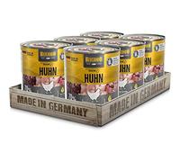 BELCANDO Baseline Comida húmeda para perros, pollo, 6 latas de 800 g, 70% de carne para perros adultos, comida húmeda sin cereales, fabricado en Alemania