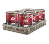 BELCANDO Baseline Comida húmeda para perros, vacuno, 6 latas de 800 g, 70% de carne para perros adultos, comida húmeda sin cereales, fabricado en Alemania