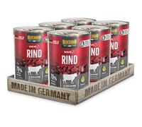 BELCANDO Baseline Rind [6 x 400 g] Comida húmeda para perros, sin cereales, 70% de carne y despojos, para perros adultos