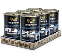 Belcando Single Protein Lata [6x400g Búfalo de Agua] | Comida húmeda variada para Perros | Monoproteína alimento húmedo