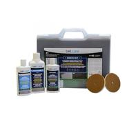 BELCARE - Kit para Limpiar y Reparar Superficies y Encimeras de Cerámica, Porcelánico, Gres, Pack 5 (Limpiador 250 ml + Reparador oscuro 250 ml + Reparador claro 250 ml + 1 Pad Aplicador + 1 Esponja)