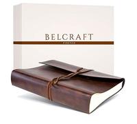 Belcraft Tivoli Álbum de Fotos de Piel Italiana Reciclada, Hecho a Mano, Incluye Caja, A4 (23x30 cm) Marrón