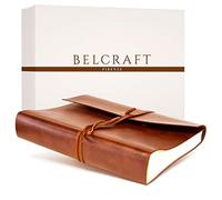 Belcraft Tivoli Álbum de Fotos de Piel Italiana Reciclada, Hecho a Mano, Incluye Caja, A4 (23x30 cm) Marrón Claro