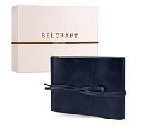 Belcraft Tivoli Álbum de Fotos de Piel Italiana Reciclada, Hecho a Mano, Incluye Caja, A5 (16x21 cm) Océano