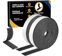Belcro Adhesivo Doble Cara Fuerte 10m x 20mm, Belcro Adhesivo Fuerte Hook y Loop Auto Adhesivo, Cinta Doble Cara Para Mosquiteras, Pared, Puerta, Metal, Vidrio(Negro)
