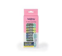 Beldray 24 Pinzas de Ropa Ultra Agarre: Agarre de Goma Seguro, Pinzas para tendedero, Clip de Ropa Resistente al Viento, Hecho de plástico Reciclado, Agarre Antideslizante, Resistente a la Humedad y