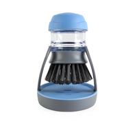 Beldray Anti-Bac Cepillo de Mano para Platos con Dispensador de Jabón - Dispensador de Jabón Integrado con Diseño de Botón, Incluye 2 Recambios y Soporte, Capacidad de 70 ml, Elimina Grasa y Suciedad