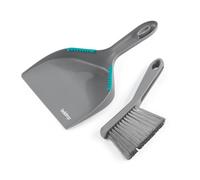 Beldray Antibac - Juego de recogedor y Cepillo para encimera, cerdas Resistentes Que no Rayan, Suelos Duros, Tratamiento Antibacteriano, Dientes de Limpieza de Goma, Base elevada para Barrido en