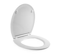 Beldray asiento de inodoro antibacteriano, forma D, cierre suave, blanco
