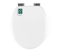 Beldray asiento de inodoro de madera, cierre suave, blanco