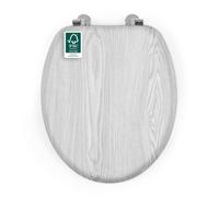 Beldray Asiento de inodoro efecto roble gris, estándar 37 x 43 cm