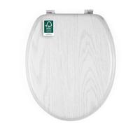 Beldray Asiento de inodoro roble 37 x 43 cm, efecto roble blanco