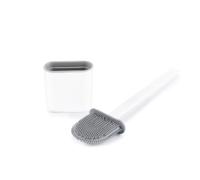 Beldray Cepillo de Inodoro Delgado - Cabeza de Silicona para Baño, Cepillo Limpiador de Taza del Inodoro, Cabeza Estilizada para Alcanzar Debajo del Borde, Cerdas Suaves Antibacterianas, No Raya