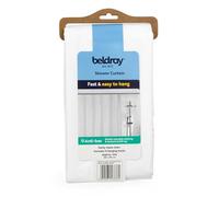 Beldray Cortina de Ducha Anti-Moho Anti-Bac, Impermeable PEVA, 12 Ganchos Resistentes, 180x180cm, Colgado Rápido, Resistente al Moho, Fácil de Limpiar con un Paño, Forro de Baño, Blanco