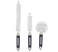 Beldray Deep Clean Set de 3 cepillos para Botellas | Cepillos de Cocina con cerdas Que no Rayan, 50% plástico Reciclado, Cabezales Flexibles, Cepillo Ancho, Largo y Corto