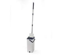 Beldray Deep Clean Ultimate Flat Head Mop & Bucket Set - Sistema de Triple función con Compartimentos para Agua Limpia y Sucia, Cabezal Giratorio 180°, 2 Almohadillas para Fregar y pulir, 2L