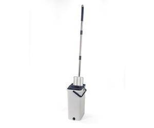Beldray Deep Clean Ultimate Flat Head Mop & Bucket Set - Sistema de Triple función con Compartimentos para Agua Limpia y Sucia, Cabezal Giratorio 180°, 2 Almohadillas para Fregar y pulir, 2L