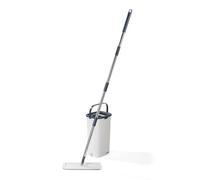 Beldray Juego de fregona Plana y Cubo de Limpieza Profunda: Cubo de fregona de 4 litros con 2 Compartimentos para remojar/escurrir y Quitar la Suciedad, 2 Cabezales de Microfibra Lavables a máquina