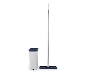 Beldray LA030223FEU7 Deep Clean Juego de mopa y cubo - cubo con raspador, autoescurrible, 2 compartimentos, 5,5 l, cabezal de microfibra lavable, compacto, suelos de madera/vinilo/baldosas