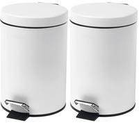 Beldray LA038098WHTEU7 Cubo De Basura Redonda Con Tapa De Cierre Suave, Capacidad De 3 Litros, Fácil De Vaciar, Pedal Inteligente, Eliminar Basura, Contenedor De Residuos, Hecho De Acero Inoxidable