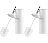 Beldray LA059451WHTFEU7 Cepillo de Tocador y Soporte - Cepillo de Limpieza con Cerdas Rígidas, Soporte Higiénico con Diseño de Tapa, Limpieza Profunda, Delgado para Fácil Almacenamiento, Blanco