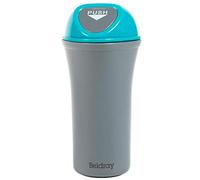 Beldray LA082077EU7 Minipapelera de Coche, contenedor del Coche ordenado, Papelera con Tapa, pequeño, depósito del Coche, Gancho en Gris y Azul, 9 x 20 cm