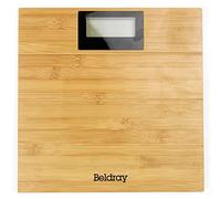 Beldray LA086495EU7 Báscula digital para baño, pantalla LED digital, medidas en st., libras y kg, acabado en bambú, función de encendido, apagado automático, lecturas rápida y sencillo, diseño moderno