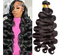 Bele Pelo humano de la onda del cuerpo de 3 paquetes 16 18 20 pulgadas extensiones brasileñas del pelo de la onda del cuerpo de 12A para las mujeres el color natural se puede teñir