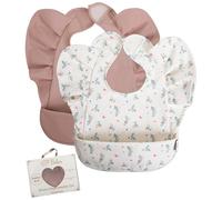 BELEA Baberos Bebe Impermeables BLW sin Mangas con Volantes Ajustable de 6 Meses a 5 Años Bolsillo Recogemigas Babete Impermeável Bebe Waterproof Sin BPA Lavable Regalo Babyshower Cumpleaños Bebé Niña