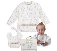 BELEA Baberos Bebe Impermeables Con Mangas y Sin Mangas BLW con Bolsillo Recogemigas Alimentacion Complementaria Babete Impermeável Bebe Libre de BPA Ajustable 6 a 36 Meses 3 Años Regalo Original 2PCS