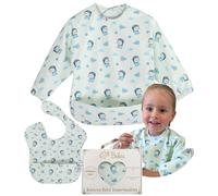 BELEA Baberos Bebe Impermeables Con Mangas y Sin Mangas BLW con Bolsillo Recogemigas Alimentacion Complementaria Babete Impermeável Bebe Libre de BPA Ajustable 6 a 36 Meses 3 Años Regalo Original 2PCS
