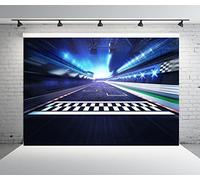 BELECO 1.5x1m Tela Carreras Fondo Línea Meta Pista Carro Carrera Auto Moto Circuito Estadio Arena Niños Cumpleaños Decoraciones Fiesta Accesorios Foto