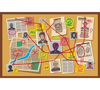 BELECO 1.5x1m Tela Espía Agente Detective Fondo Tablero Crimen Dibujo Fotos Sospechosos Pistas Evidencia Misión Secreta Fiesta Misterio Espía Cumpleaños