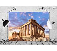 BELECO 1.5x1m Telón de Fondo de Tela para fotografía Griega Antigua,Templo del Partenón en la Acrópolis de Atenas,Grecia,Fondos para mitología,Suministros para Fiestas,Decoraciones para Fiestas