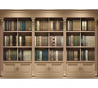 BELECO 2.1x1.5m Estantería de Tela Telón de Fondo Biblioteca Sala de Estudio Oficina Librería Libros Fondo para Videoconferencia Reunión con Zoom Decoración de Oficina en el hogar Fotomatón