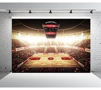 BELECO 2.1x1.5m Fondo de cancha de Baloncesto, telón de Fondo de Tela para fotografía con Tema Deportivo de Baloncesto, telón de Fondo para fotomatón de Fiesta para fanáticos del Baloncesto