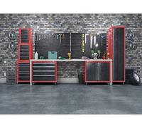 BELECO 2.1x1.5m Fondos de Tela Modernos para Garaje,para fotografía,Herramientas de reparación de automóviles,Ruedas,Pared de ladrillo,Taller,almacén,Fondo,Decoraciones mecánicas para Fiestas