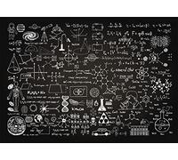 BELECO 2.1x1.5m Tela Ciencia Tema Aula Pizarra Fondo Química Matemáticas Geometría Física Fondo de Pizarra Manuscrita Curso de Enseñanza en Línea Decoración de Fiesta Banner Foto Accesorios