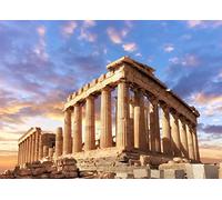 BELECO 2.1x1.5m Telón de Fondo de Tela para fotografía Griega Antigua,Templo del Partenón en la Acrópolis de Atenas,Grecia,Fondos para mitología,Suministros para Fiestas,Decoraciones para Fiestas