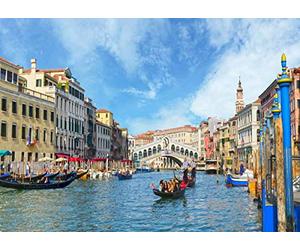 BELECO 2.1x1.5m Telón de Fondo de Tela Venecia Italia Góndola Cerca del Famoso Puente de Rialto en Venecia Fotografía Telón de Fondo para Decoraciones de Fiesta Italiana Sesión de Fotos de cumpleaños