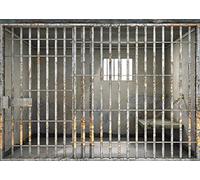 BELECO 2.5x1.8m Fondo de prisión de Tela, Fondo de prisión, Barra de prisión, Asesinato, Crimen, Fiesta temática, celda de policía, Foto de Taza, Fondo de fotografía