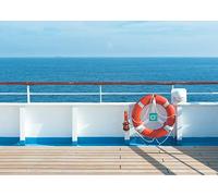 BELECO 3x2.5m Tela de Fondo de Crucero, Fondo de Cubierta de Crucero, decoración de Fiesta de Crucero, mar Azul y Cielo, Fondo del océano, Tema de Crucero, fotografía de Boda