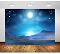 BELECO 6x3m Escena de Nacimiento de Tela Telón de Fondo Estrella de Navidad Estrella Nocturna de Belén sobre el Desierto Nacimiento de Jesús Fondo Decoraciones de Natividad de Navidad
